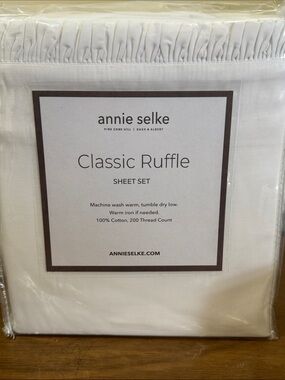 Annie Selke Classic Ruffle Sheet Set — White